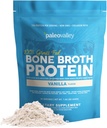Paleovalley 100% Grass Fed Beef Bone Broth Protein Powder - Rich in Collagen Peptides for Hair, Skin, Gut Health, Bone and Joint Support - 15g Protein Per Serving - No Gluten or GMOs - Vanilla
