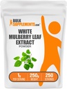 BulkSupplements.com White Mulberry Leaf Extract Powder - White Mulberry Extract, Herbal Supplement - Gluten Free, 1g per Serving, 250g (8.8 oz) (Pack of 1)