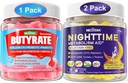 Bundle: Butyrate Gummies with Probiotic + Prebiotic + Postbiotic & Melatonin 10mg 20mg Night Time Metabolism Sleep Gummies