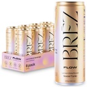 BREZ FLOW Lion’s Mane Mushroom Drink, 8-Pack, Non-Infused, Adaptogens, Relieving, Uplifting, and Social, Sparkling Lemon Elderflower Tonic 12 Fl oz