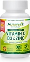 Immune Boost Complex – Vitamin C 900mg, D3 2,500 IU & Zinc 25mg for Immune System Support, 72 Veggie Caps | Innervis Nutrition