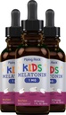 Piping Rock Kids Melatonin Liquid 1 fl oz | 1mg | Pack of 3 Bottles | Berry Flavor Drops | Non-GMO, Gluten Free Supplement