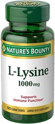 Nature's Bounty L-Lysine 1000 mg Tablets 60 ea (Pack of 6)