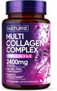 Built by Nature Collagen Pills – Multi Collagen Peptides Complex Supplement for Women – Type I, II, III, V, X for Hair, Skin, Nails, Joints & Bone Health - Hydrolyzed, Grass-Fed - 120 Capsules