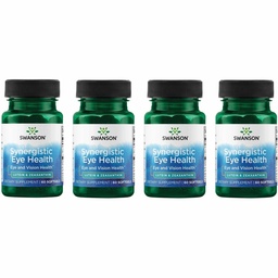 Swanson Lutein & Zeaxanthin Synergistic Eye Health Vision Retina Macula Supplement (Lutein 20 mg & OmniXan Zeaxanthin 2 mg) 60 Softgels Sgels (4 Pack)