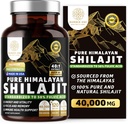 Pure Himalayan Shilajit Supplement for Men and Women, [40,000MG, Max Strength] Contains 50% Fulvic Acid with Over 85 Trace Minerals to Support Energy, Brain and Immunity, 120 Veg Caps