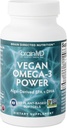 BRAINMD Dr Amen Vegan Omega-3 Power - 60 Plant-Based Softgels - 1,100 mg of EPA & DHA - Supports Focus, Memory & Heart Health - Vegan, Gluten Free & Non-GMO - 30 Servings