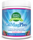 Calcium Magnesium Powder Supplement - CalMag Plus with Vitamin C & D3 - Gluten Free, Non GMO, Wild Berry Flavor - Natural Calm & Stress Relief Cal Mag Drink - Natural Calm Calcium & Magnesium Powder