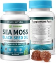 Vegan Ashwagandha Sea Moss Gummies - Black Seed Oil, Vitamin C&D for Immune Support, Digestive, Antioxidant 13 in 1 Bundle, Sea Moss Chlorophyll Advanced Strength Formula 2Pack 120 Gummies