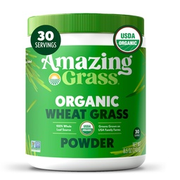 Amazing Grass Wheat Grass Powder: 100% Whole-Leaf Wheat Grass Powder for Energy, Detox & Immunity Support, Chlorophyll Providing Greens, 30 Servings