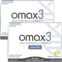 Omax3 Pro-Strength Ultra-Pure Omega-3 Fish Oil - 1000 mg - Maximum Professional Joint & Muscle Support - EPA DHA - NSF Certified - 60/per Softgel Blister (Pack of 2)