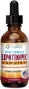 ANUMED - Lipotropic Complex Liquid Drops with Vitamin B12, B6, Folic Acid, Choline, Inositol for Liver Health, Natural Cleanser, Detox + Boosts Natural Energy Levels. Vegan, Non-GMO, Gluten-Free (2oz)