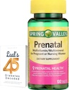 Spring Valley Prenatal Multivitamin 100 Tablets, Prenatal Vitamins for Women, Pregnancy Must Haves Folate Supplement, Bundle with Luall's 45 Diabetes Decoded