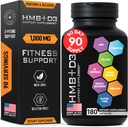 HMB Supplements with Vitamin D3 - 1,000mg Calcium Beta-Hydroxy Beta-Methylbutyrate per Serving for Muscle Growth, Strength & Recovery - 180 Gluten-Free, Non-GMO HMB Capsules, 3-Month Supply