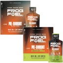 Frog Fuel Ultra & Ultra Energized Pre Workout Shot Bundle with 1500mg Beta Alanine, Electrolytes 8g Protein Nano-Hydrolyzed Grass Fed Collagen, 10g Carbs, Berry, 1.2 oz Packets, 48 Pack