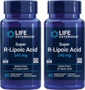 Life Extension Super R-Lipoic Acid – Healthy Aging, oxidative Stress Defense – with 240 mg of Active R-Form of R-Lipoic Acid – Gluten-Free – Non-GMO – Vegetarian – 60 Capsules (2 Pack)