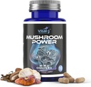 Mushroom Power Complex 10-in-1 W/Cordyceps, Reishi, Shiitake & Lions Mane, Nootropic Dietary Supplement for Gut Microbiome, Focus, Energy & Vitality - 60 Capsules