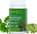 ME LIFE & HEALTH Moringa Capsules, 100% Organic Moringa oleifera Leaf, Pure Moringa Powder, mmune System, Essential Vitamins & Amino Acids Non-GMO & Gluten Free, Pure & Natural 120 ct. 500mg caps