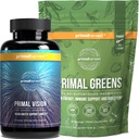 Primal Harvest Greens Powder & Vision Supplements for Women and Men Vision and Eye Support Complex with Lutein, Zeaxanthin Bundle