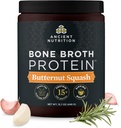 Ancient Nutrition Bone Broth Protein Powder, Butternut Squash, Grass-Fed Chicken and Beef Bone Broth Powder, 15g Protein Per Serving, Supports a Healthy Gut, 15 Servings