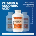 Major Vitamin C-500 mg Ascorbic Acid - Vitamin C Tablets - Dietary Supplement - 1000 Tablets
