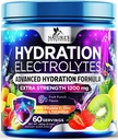 Hydration Electrolyte Powder 1200mg - Daily Liquid Replenisher Drink Mix - Electrolyte Multiplier with Minerals, Potassium & Real Salt, Keto, Non-GMO - Tasty Fruit Flavor Electrolytes - 60 Servings