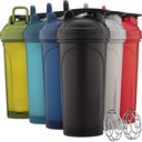 Hydra Cup ProFlow Shaker Bottles 6-Pack (28oz) | Protein Shaker Cups with Whisk Ball, Leak-Proof Lid, Hidden Carry Handle | BPA-Free Gym Mixer for Protein Powder, Mixing Supplements, Fresh Colors