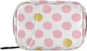 Pink Golden Polka Dots Pill Box 7 Day Pill Case Bag Travel Pill Organizer Bag with Zipper Portable Weekly Case Compact Size for Vitamin Supplement Holder