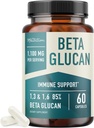 Beta Glucan Supplement 1100mg for Immunity, Skin & Gut Support | 1,3D & 1,6 Beta Glucans Extra Strength Formula | 85% Concentrated & Over 500mg Per Capsule | Non-GMO, Vegan, Gluten-Free 60ct
