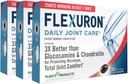 Purity Products Flexuron Joint Formula 3X Better Than Glucosamine and Chondroitin - Starts Working in just 7 Days - Krill Oil, Low Molecular Weight Hyaluronic Acid, Astaxanthin - 30 Count (3)