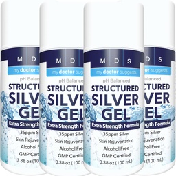 Colloidal Silver Gel Extra Strength - 35ppm Activated Colloidal Silver Gel for Maximum Potency - Made in USA - Structured Formula in a Convenient 4 Pack