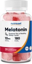 Nutricost Melatonin 10mg, 180 Gummies, Strawberry Flavored - Gluten Free, Non-GMO, No Corn Syrup