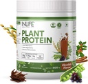 INLIFE Plant Protein Powder - Pea, Quinoa & Brown Rice - 25g Protein - Ashwagandha, Green Tea & Grape Seed Extract - Supplement (500 g, Chocolate)