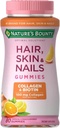 Nature's Bounty Optimal Solutions Hair, Skin & Nails with Biotin and Collagen, Citrus-Flavored Gummies Vitamin Supplement, 2500 mcg, 80 Ct, 40 Total Servings