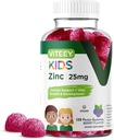 Viteey Zinc for Kids Gummies, 25mg - Immune Support for Kids & Teens - Powerful Natural Antioxidant, Kids Zinc Vitamin Supplement - Vegan, Gelatin Free, Gluten Free - Tasty Chewable Berry Flavor Gummy