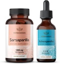 HERBAMAMA Sarsaparilla and Ashwagandha Kit - Bundle of 1000 mg Sarsaparilla Root Capsules & Ashwagandha Root Tincture 2 fl oz - Vegan, Non-GMO, Sugar & Alcohol-Free - 2 Pack