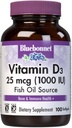 Bluebonnet Nutrition Vitamin D3 1000 IU Softgels, Aids in Muscle and Skeletal Growth, Cholecalciferol from Fish Oil, Non GMO, Gluten Free, Soy Free, Dairy Free, 100 Softgels