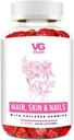 VITA GLOBE Hair, Skin & Nails + Collagen Gummies – 20mg with Vitamins A, C, D, E, B6 & Biotin | Beauty & Wellness Supplement for Healthy Hair Growth, Radiant Skin & Strong Nails – 60 Count (Pack of 1)