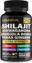 Shilajit Ashwagandha Rhodiola Rosea Panax Ginseng - for Men and Women - Shilajit Capsules - 60 Veggie Capsules