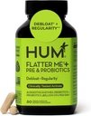 HUM Flatter Me Digestive Enzymes Plus Prebiotics & Probiotics, Digestive Health Bloating Supplement for Women & Men, Fast Acting Anti Bloat Pills Multi Enzyme for Debloating, Vegan, 60 Capsules
