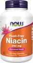 Niacin, FLUSH FREE 250 mg, 180 Caps by Now Foods (Pack of 3)