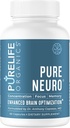 PureLife Organics Pure Neuro - Supplement for Eliminating Brain Fog, Memory Support & Focus Enhancement - 30 Day Supply - 60 Vegan & Gluten-Free Capsules - Doctor Formulated for Brain Health Support