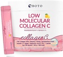 BOTO Low Collagen C - Korean Beauty Collagen Peptides Powder Supplement with Hyaluronic Acid and Vitamin for Skin Hair Nail Joint, Lemon Flavored - for 3 Month - 90 of Packs