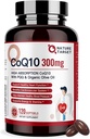 NATURE TARGET CoQ10-300mg-Softgels + PQQ with Organic-Olive-Oil - High Absorption-Coenzyme-Q10 - Antioxidant-for-Heart-Health and Immune Support, Energy Production, 120 Servings