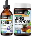 BIO KRAUTER Lobelia Tincture 4 Fl. Oz. & Lung Detox 60 Gummies