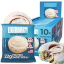 Legendary Foods 22g Protein Cinnamon Roll - Premium High Protien Bars, Low Carb Meal Replacement Snack, Low Glycemic Index, Gluten Free Snacks - Sweet Zero Sugar, Keto and Diabetic Friendly 10-Pack