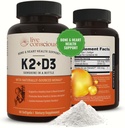 Live Conscious Vitamin K2 MK7 with D3 Supplement | Bone & Heart Health Support - Patented Vitamin K & Vitamin D3 5000 IU - 60 Softgels