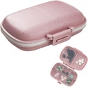 1Pack Travel Pill Organizer, 8 Compartments Portable Pill Case, Small Pill Box for Pocket Purse Portable Medicine Vitamin Container Pink