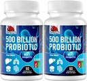 Probiotics for Men, 500 Billion CFU & 12 Mens Probiotic for Digestive Health + 4 Organic Prebiotic Fiber, for Digestive, Gut, Immune Health, Bloating, Gas, Energy Support, Shelf Stable - 120 Capsules