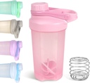 D.Y.A 16oz Shaker Bottle，Leak Proof Sports Shaker Cups for Protein Shakes，Shaker Bottle for Pre Workout and Travel To Go，BPA Free & Easy Clean Protein Shaker Bottle,Pink